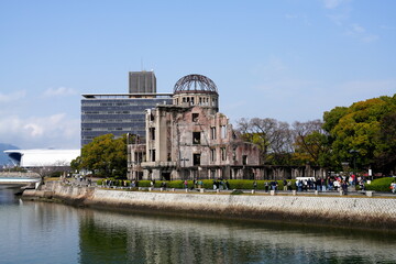 Friedensdenkmal in Hiroshima, Atombombenkuppel, Bauwerk, Ruine, Friedenspark, Japan, Atombombe,...