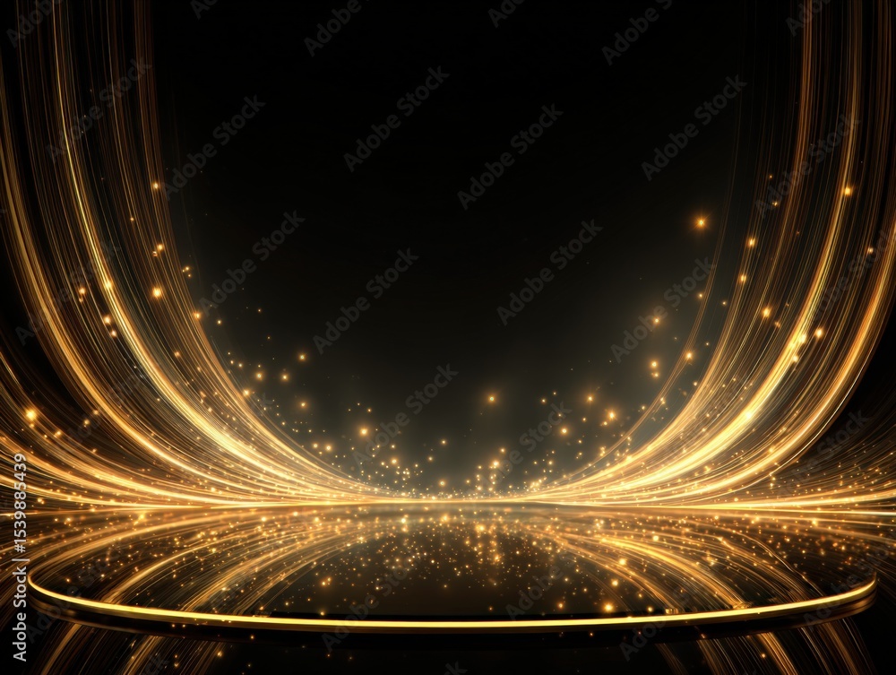 Aufkleber stunning golden light trails and sparkles creating a vibrant abstract background