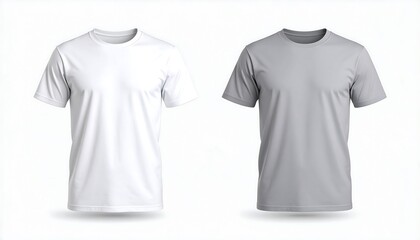 Blank Tshirts with white, and grey mockup.
