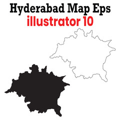 hyderabad city map vector in eps format with filled and outlined versions for digital design and cartography projects