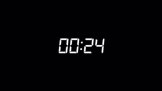 30 seconds countdown timer animation, from 30 to 0 seconds on transparent background. 30 second countdown timer, Countdown video.	