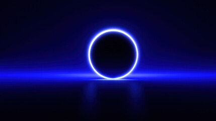 Obraz premium Futuristic glowing neon with bright light effects and dark cosmic background
