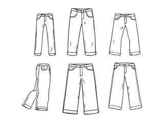 Minimal line art vector of everyday blue jeans design
