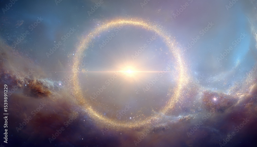 Poster bright cosmic in outer space with stars nebula and radiant light 80 characters