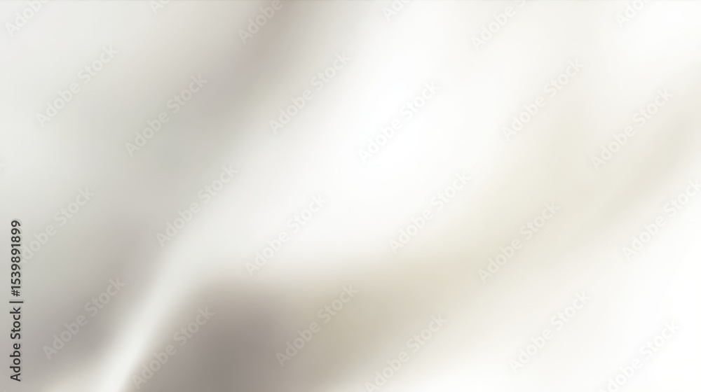 Poster Abstract close-up of smooth white fabric with soft folds and gentle shadows