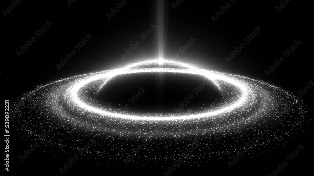 Aufkleber glowing cosmic event with bright light emanating from a dark space scene