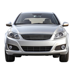 Car Front View Isolated on Pure White Background

