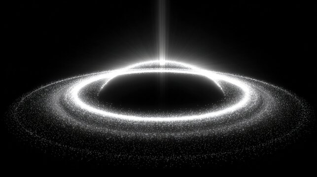 Glowing cosmic event with bright light emanating from a dark space scene