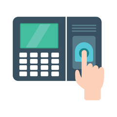 Attendance machine flat vector illustration isolated on a white background