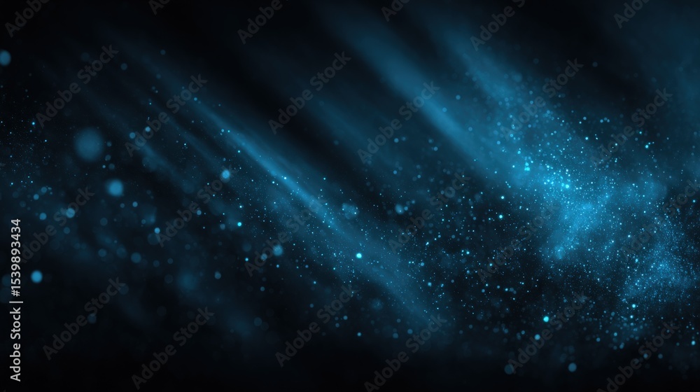 Poster abstract blue light particles and motion effect in space background illustration