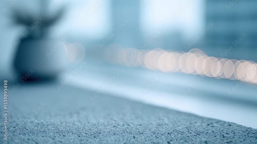 Poster close-up of a textured ill with blurred city skyline view in background du daytime