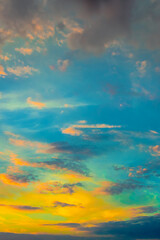 Blue Sunrise Sky With Sunlight