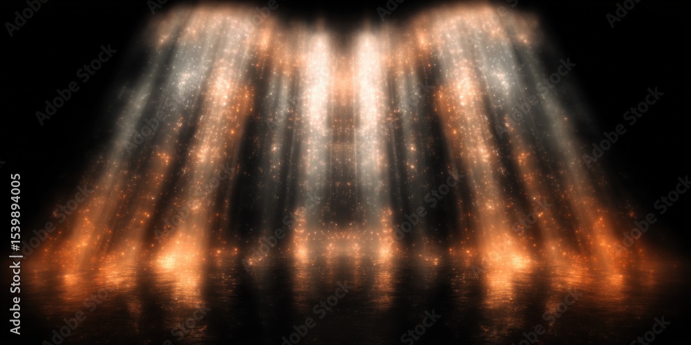 Poster Abstract glowing light rays with shimme particles and dynamic illumination