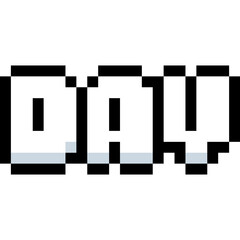 Pixel Cartoon Day Word