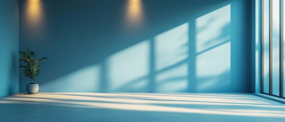 Modern interior with large windows and a potted plant. Useful for interior design and real estate articles.