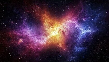 Fototapeta premium Stunning Celestial Landscape A Vibrant Nebula with Twinkling Stars and Cosmic Dust in Orbit
