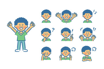 Vector illustrations of children's facial expressions