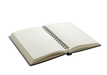 Fototapeta premium Open spiral notebook isolated on transparent background