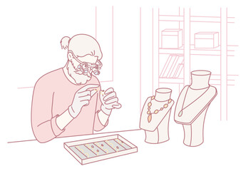 A skilled jeweler is meticulously examining and designing stunningly beautiful jewelry pieces with care