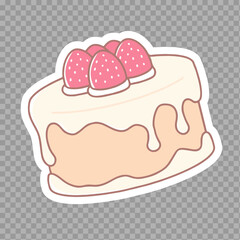 Cute Cartoon Cake with Strawberries and Cream Drip

