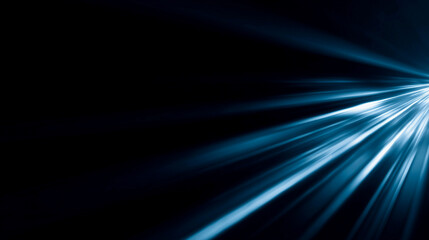 Fototapeta premium 斜めに伸びる青い光線が空間を切り裂くダイナミックな背景（テクノロジー・IT・デジタル・ビジネス）