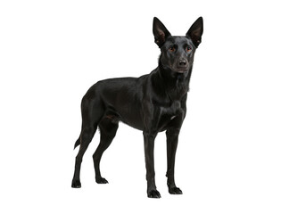 Black dog breed portrait isolated on transparent background
