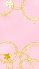 金色の高級感、和風背景たてイラスト。