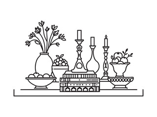 Minimalist Centerpiece Design With Botanical Line Art