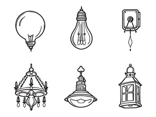 minimalist cabin light icon outline style vector art