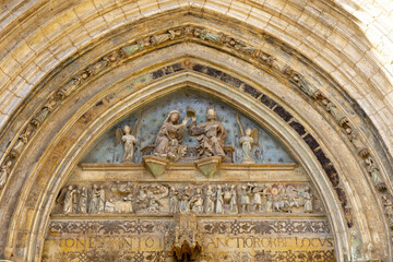 Santa Maria la Mayor’s basilica, Morella, Spain. Tympanum