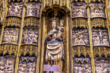 Saint Thecla’s cathedral, Tarragona, Spain. High altarpiece, Catalan gothic, Pere Joan, 1434
