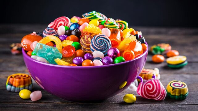 Halloween sweets in a plate. Selective focus. Food.