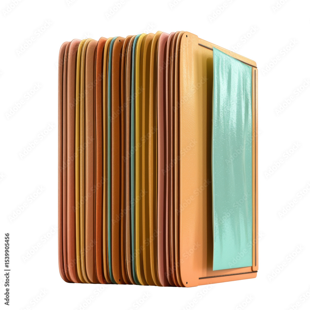 Aufkleber colorful stack of folders with glossy finish, showcasing variety of hues and textures, perfect for o