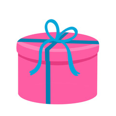 분홍 원통 선물 상자