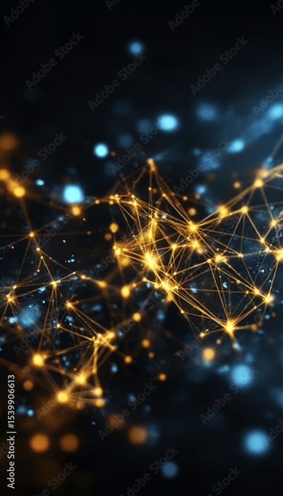Aufkleber futuristic digital network structure background with luminous effects for ai technology concept