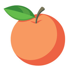 Illustration of a fresh peach fruit with green leaf healthy eating peach clip art peach icon design