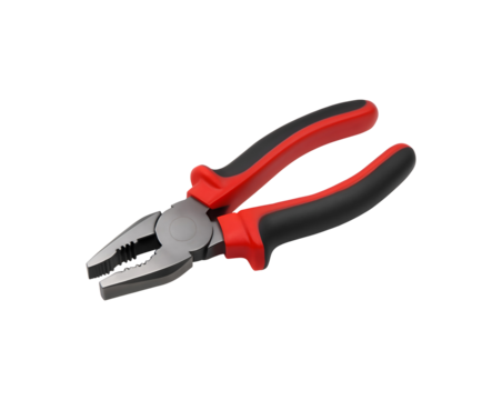 Red and black pliers isolated on transparent background - Powered by Adobe