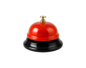 Red and black service bell isolated on transparent background