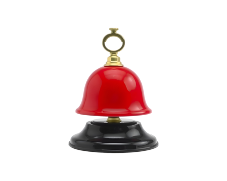 Red and black service bell isolated on transparent background