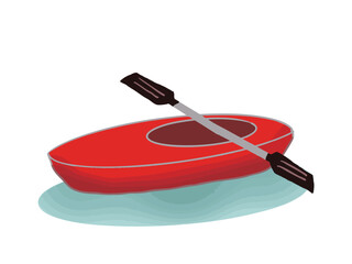 Illustration of a canoe floating on water