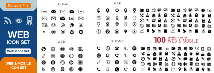 Web development set of web icons in line style. Developer icons for web and mobile app. Code, api, programmer coding, app, flow, node connect, web coder, bug fix and more. Vector illustration