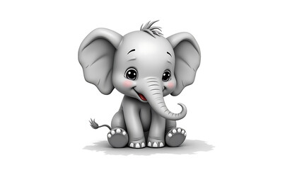 Naklejka premium baby elephant drawing