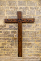 Vezelay abbey, Sainte-Marie-Madeleine basilica, Yonne, France. Cross