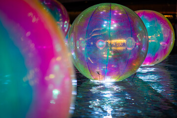 colourful ball sphere night dark vivid