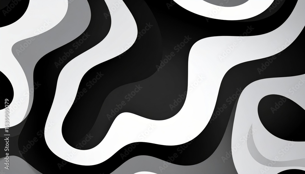 Poster abstract monochromatic wave pattern, background design, grayscale art abstract art, wave pattern