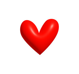 Cute Playful Red Heart Icon for Valentines Day, romantic emoji, sweet greeting card, couple chat, fun message, love sticker, cartoon-style decoration, digital valentine. Vector Illustration
