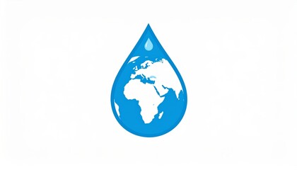 Global Water Drop Earth in a Teardrop, Water Conservation, Planet Earth