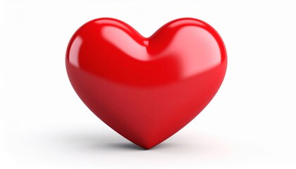 Glossy Red 3D Heart Image, Love Symbol, Valentine's Day Heart,Love