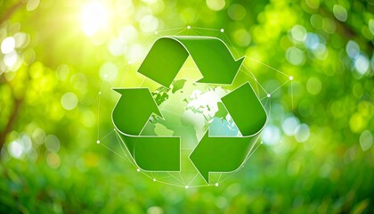 Green Recycling Globe Eco-Friendly Concept, Sustainable Future, Environment Recycling, Sustainability