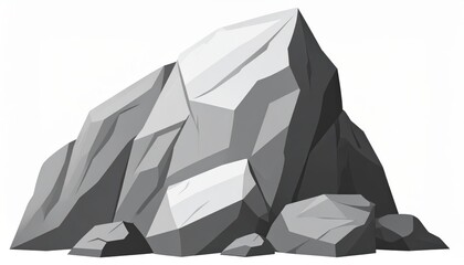 Grey Rock Formation, Cliffside Illustration, Geology Rock, Stone